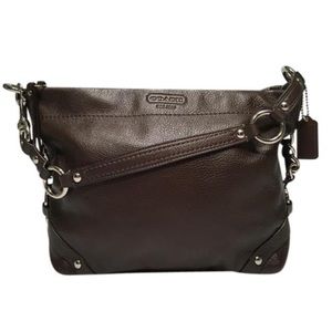Coach 15251 Carly Brown Pebbled Leather Handbag